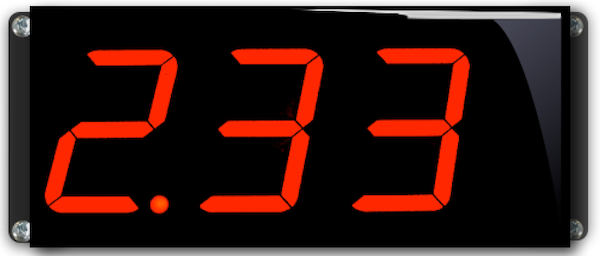 Afficheur chronomètre lumineux 7 segments petit format