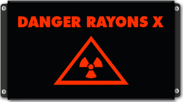 Panneau d'affichage lumineux Danger rayon X avec pictogramme radiation