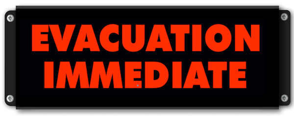 Afficheur lumineux ÉVACUATION IMMÉDIATE