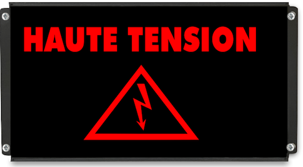 Panneau d'affichage lumineux HAUTE TENSION avec pictogramme éclair