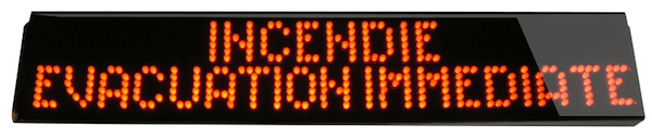 Panneau lumineux étanche Incendie Évacuation