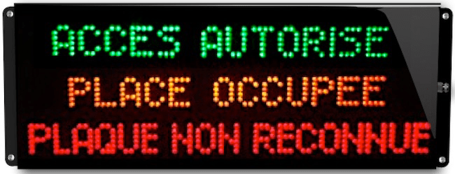 Panneau lumineux étanche parking reconnaissance plaque