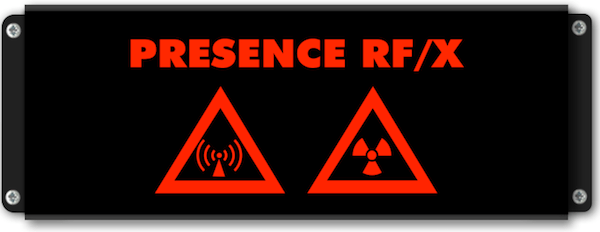 Panneau d'affichage lumineux Presence RF/X avec pictogramme radiofrequence et radiations