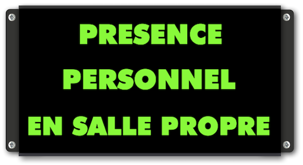 Afficheur lumineux PRÉSENCE PERSONNEL EN SALLE PROPRE SREI